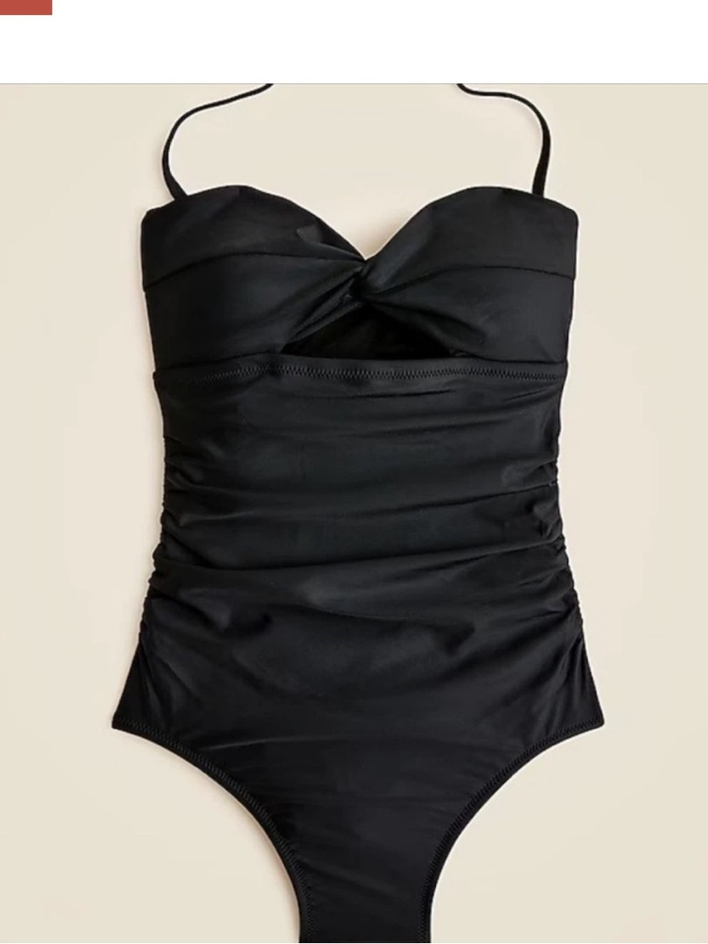 J Crew Gemma Ruched Bandeau Cutout One Piece Swim NWOT size 10